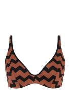 Totem Plunge Underwired Bra Bikinitopp Brown Chantelle Beach