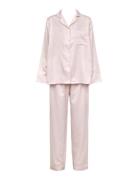 Leo Sateen Pyjamas Aop Pyjamas Pink Missya