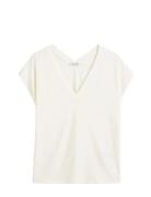 T-Shirts Short Sleeve Tops Blouses Short-sleeved Cream Marc O'Polo