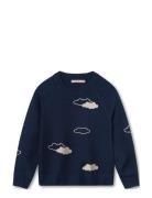 Favo Cloud Pullover Tops Knitwear Pullovers Navy Fliink
