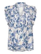 Gemala-M Tops Blouses Sleeveless Blue MbyM