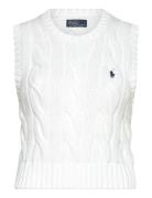 Cable-Knit Cotton Crewneck Sweater Vest Vest White Polo Ralph Lauren