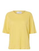 Slfvilja Linen Ss Tee Tops T-shirts & Tops Short-sleeved Yellow Select...