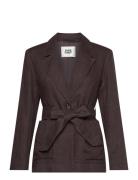 Presley Linen Blazer Blazers Single Breasted Blazers Brown Twist & Tan...