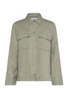 Cassidy Linen Shirt Tops Shirts Long-sleeved Green Twist & Tango