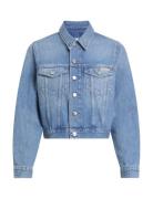 Cropped 90S Denim Trucker Dongerijakke Denimjakke Blue Calvin Klein Je...