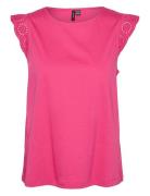 Vmemily Sl Gathering Top Jrs Noos Tops Blouses Sleeveless Pink Vero Mo...