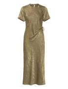Crushed Satin Wrap Dress Dresses Wrap Dresses Khaki Green Scotch & Sod...
