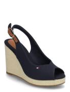 Flag High Wedge Espad Slingback Sko Wedge Navy Tommy Hilfiger