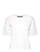 Rosana Anglaise Top Tops Blouses Short-sleeved White French Connection