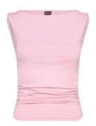 Soft Touch Boatneck Top Tops T-shirts & Tops Sleeveless Pink Gina Tric...