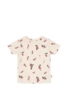 T-Shirt S/S Printed Tops T-shirts Short-sleeved Cream Petit Piao