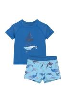 Baby T-Shirt Set S/S Badeshorts Blue Color Kids