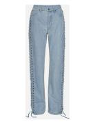 Laced Straight Leg Jeans Bottoms Jeans Straight-regular Blue ROTATE Bi...