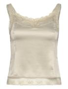 Double Lace Top Tops Blouses Sleeveless Cream H2O Fagerholt