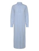 Rel Tonal Striped Seersucker Dress Knelang Kjole Blue GANT