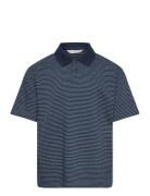 Striped Cotton Polo Shirt Tops T-shirts Polo Shirts Short-sleeved Polo...