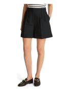 Linen Mix Pleated Short Bottoms Shorts Casual Shorts Black Tommy Hilfi...