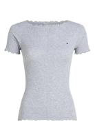 Ss Rib Short Set Topp Grey Tommy Hilfiger