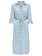Onlcharis Life Ls Bel Shirt Dress Cc Wvn Knelang Kjole Blue ONLY