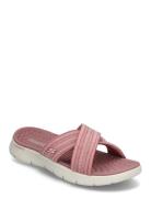 Womens Go Walk Flex Sandal Flate Sandaler Pink Skechers