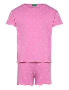 Pyjama(T-Shirt+Short Pyjamas Sett Pink United Colors Of Benetton