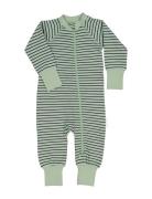 Pyjamas Two Way Zipper Pyjamas Green Geggamoja
