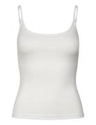 Fitted Strappy Scoop Neck Singlet Tops T-shirts & Tops Sleeveless Whit...
