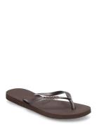 Hav Slim Logo Shoes Summer Shoes Sandals Flip Flops Brown Havaianas