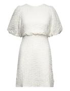Structured Bow Short Dress Kort Kjole White Bubbleroom