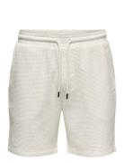 Onsbertil Waffle Shorts Bottoms Shorts Casual White ONLY & SONS