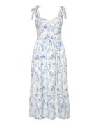 Serenity Dale Crepe Midi Dress Knelang Kjole Blue French Connection