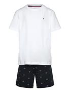 S/S Jersey Pj Set Pyjamas Sett White Tommy Hilfiger