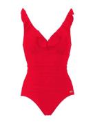 Swimsuit Badedrakt Badetøy Red Damella Of Sweden