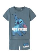 Nmmarush Stitch Nreg Ss Nightset Wdi Pyjamas Sett Blue Name It