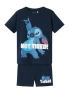 Nmmarush Stitch Nreg Ss Nightset Wdi Pyjamas Sett Navy Name It