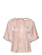 Dante6-Simo Shimmer Back Detail Top Tops T-shirts & Tops Short-sleeved...