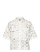 Dante6-Toddy Broderie Anglaise Shirt Tops Shirts Short-sleeved White D...