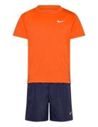 Ws-Woven Short Set Sets Sets With Short-sleeved T-shirt Orange Nike