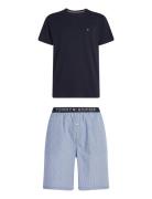 Ss Woven Pj Set Print Pyjamas Navy Tommy Hilfiger