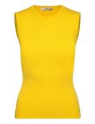 Griet R Top Vests Knitted Vests Yellow Andiata
