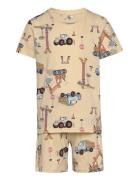 Pyjama Tee Shorts Vehicle Boat Pyjamas Sett Beige Lindex