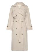 Linen Blend Trench Coat Trench Coat Kåpe Cream GANT
