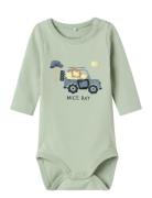 Nbmhollow Ls Body Box Langermet Bodysuit Green Name It