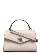 Crosshatch Leather Small Farrah Satchel Bags Crossbody Bags Cream Laur...