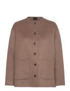 Double Faced Wool Blend Jacket Ulljakke Jakke Brown Lexington Clothing