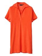 Organic Cotton Terry Polo Dress Dresses T-shirt Dresses Orange Lexingt...
