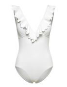 Justine Swimsuit Badedrakt Badetøy White Malina