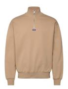 Neeler Tops Knitwear Half Zip Jumpers Beige HUGO BLUE