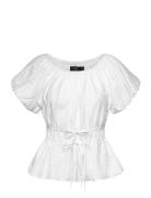 Cotton Voile-Top Tops Blouses Short-sleeved White Lauren Ralph Lauren